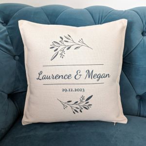 Personalised couples linen cushion