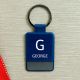 Personalised Initial and Name Blue Key Ring