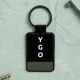 Personalised Initials Black Key Ring