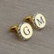 Crystal Gold Personalised Cufflinks