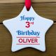 Happy Birthday Ceramic Star Ornament