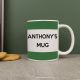 Personalised Green Stripes Mug