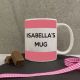 Personalised Rose Pink Stripes Mug