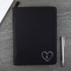 Monogram Heart Black Personalised Compendium