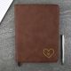 Monogram Heart Brown Personalised Compendium