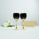 Crystal daisy wine glasses