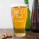 No.1 Dad 570ml Engraved Beer Glass