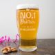 No.1 Personalised Beer Glass 570ml