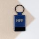 Monogrammed Blue Keyring