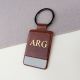 Monogrammed Brown Keyring