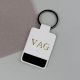 Monogrammed White Keyring