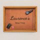 Personalised brown leatherette valet tray