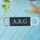 Initials engraved leatherette bottle opener